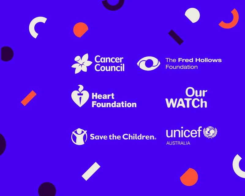 The logos of our charity partners