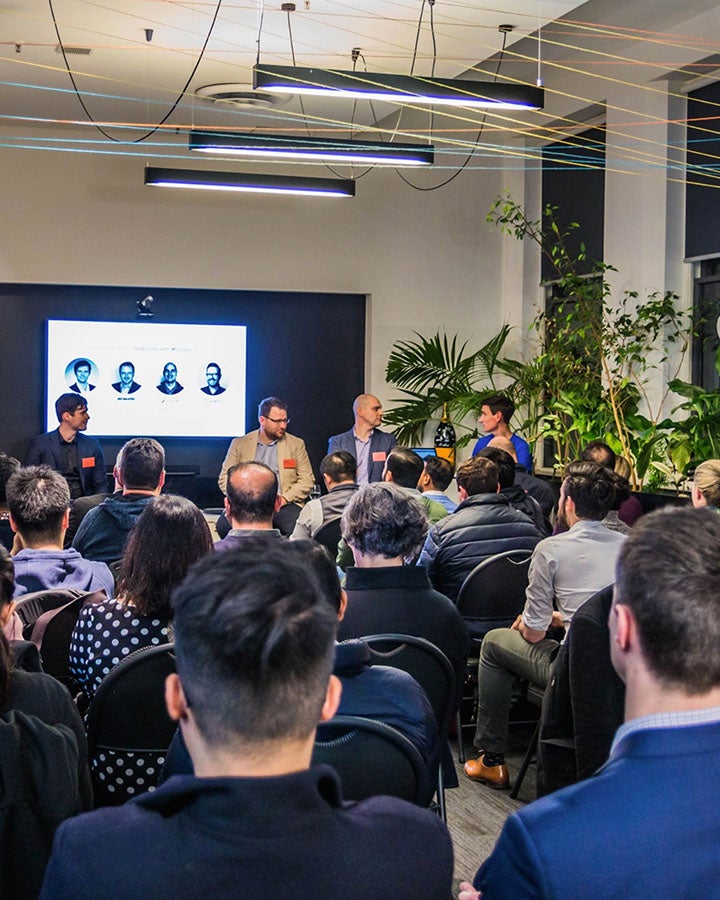 Crowd shot from headless CMS Meetup hosted by Luminary