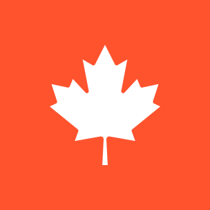White maple leaf on an orange background